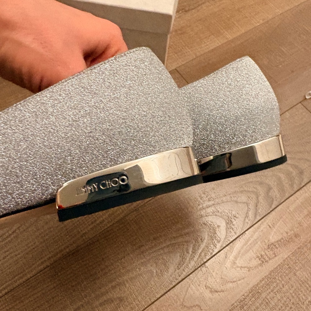 Jimmy Choo Glittering Silver Loafers - Picture 4 of 12